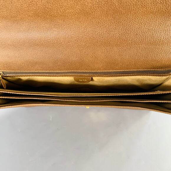 GUCCI Vintage Tan Pebble Grain Leather Combo Lock Briefcase - Picture 6 of 9